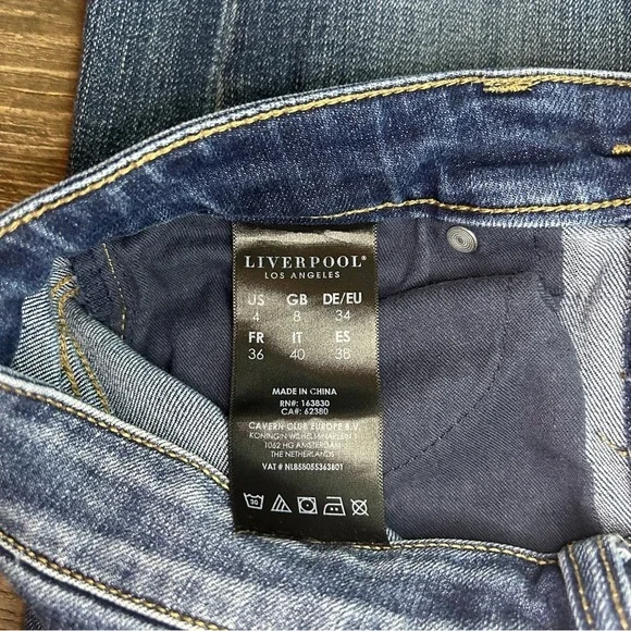 Liverpool Los Angeles ECO Girlfriend Jeans Blue‎ Wash Distressed Size 4 27 - Picture 6 of 9